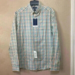 Men’s Club Room Button Down Dress Shirt Slim Fit B1 Size M